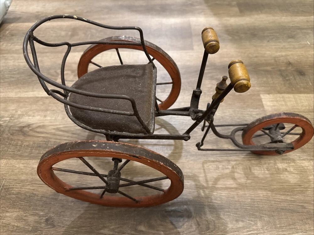 Tricycle Antique Invalid Safety Tricycle Salesman Sample Metal Rare